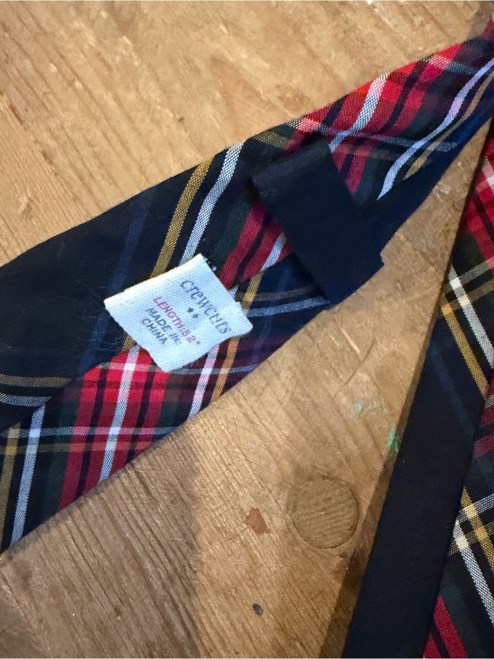 Crewcuts Navy Plaid Tie with Red and Yellow Accent - Picture 2 of 2